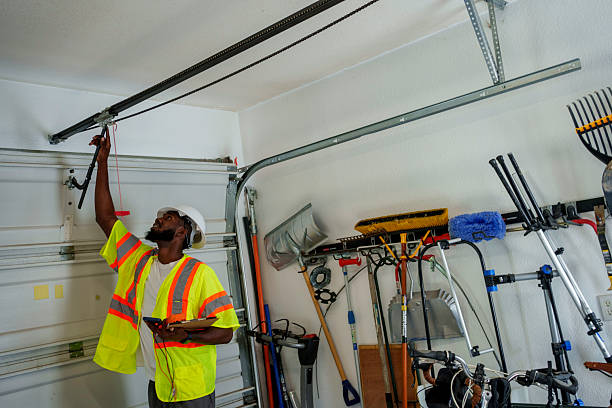 Professional Garage Door Panel Replacement technician working in Blue Mound, TX